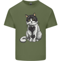 I Love Cats Cute Kitten Mens Cotton T-Shirt Tee Top Military Green