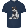 I Love Cats Cute Kitten Mens Cotton T-Shirt Tee Top Navy Blue