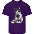 I Love Cats Cute Kitten Mens Cotton T-Shirt Tee Top Purple