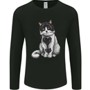 I Love Cats Cute Kitten Mens Long Sleeve T-Shirt Black