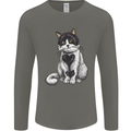 I Love Cats Cute Kitten Mens Long Sleeve T-Shirt Charcoal