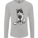 I Love Cats Cute Kitten Mens Long Sleeve T-Shirt Sports Grey