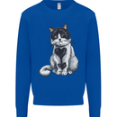 I Love Cats Cute Kitten Mens Sweatshirt Jumper Royal Blue