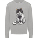 I Love Cats Cute Kitten Mens Sweatshirt Jumper Sports Grey