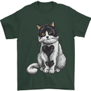 I Love Cats Cute Kitten Mens T-Shirt Cotton Gildan Forest Green