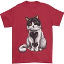 I Love Cats Cute Kitten Mens T-Shirt Cotton Gildan Red