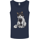 I Love Cats Cute Kitten Mens Vest Tank Top Navy Blue