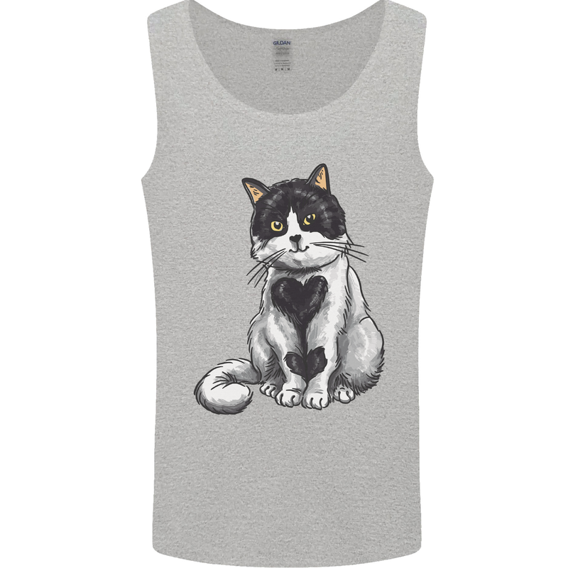 I Love Cats Cute Kitten Mens Vest Tank Top Sports Grey