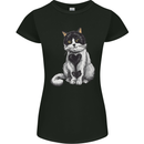 I Love Cats Cute Kitten Womens Petite Cut T-Shirt Black