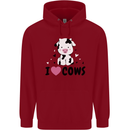 I Love Cows Childrens Kids Hoodie Red
