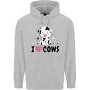 I Love Cows Childrens Kids Hoodie Sports Grey