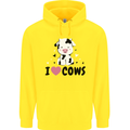 I Love Cows Childrens Kids Hoodie Yellow
