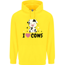 I Love Cows Childrens Kids Hoodie Yellow