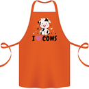 I Love Cows Cotton Apron 100% Organic Orange