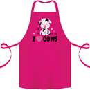 I Love Cows Cotton Apron 100% Organic Pink