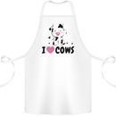 I Love Cows Cotton Apron 100% Organic White
