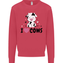 I Love Cows Kids Sweatshirt Jumper Heliconia