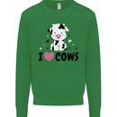 I Love Cows Kids Sweatshirt Jumper Irish Green