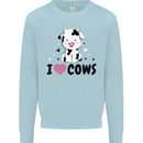 I Love Cows Kids Sweatshirt Jumper Light Blue