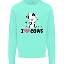 I Love Cows Kids Sweatshirt Jumper Peppermint