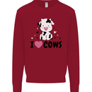 I Love Cows Kids Sweatshirt Jumper Red