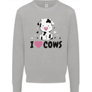 I Love Cows Kids Sweatshirt Jumper Sports Grey