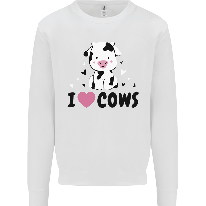 I Love Cows Kids Sweatshirt Jumper White