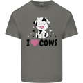 I Love Cows Kids T-Shirt Childrens Charcoal