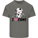 I Love Cows Kids T-Shirt Childrens Charcoal