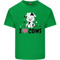 I Love Cows Kids T-Shirt Childrens Irish Green