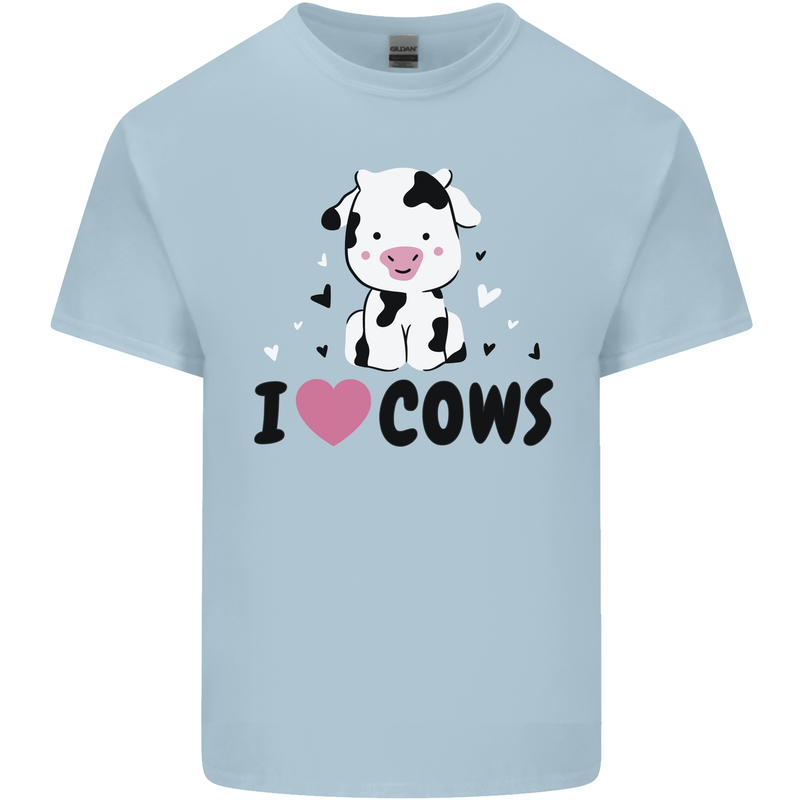 I Love Cows Kids T-Shirt Childrens Light Blue