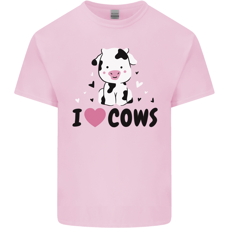 I Love Cows Kids T-Shirt Childrens Light Pink