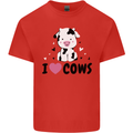 I Love Cows Kids T-Shirt Childrens Red