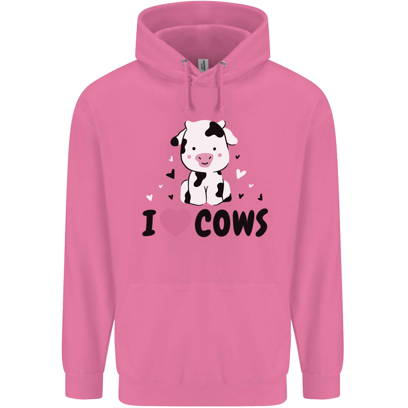 I Love Cows Mens 80% Cotton Hoodie Azelea