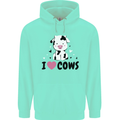 I Love Cows Mens 80% Cotton Hoodie Peppermint
