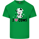 I Love Cows Mens Cotton T-Shirt Tee Top Irish Green