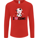 I Love Cows Mens Long Sleeve T-Shirt Red