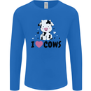 I Love Cows Mens Long Sleeve T-Shirt Royal Blue