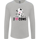 I Love Cows Mens Long Sleeve T-Shirt Sports Grey