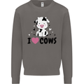 I Love Cows Mens Sweatshirt Jumper Charcoal
