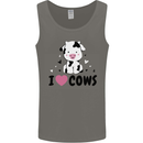 I Love Cows Mens Vest Tank Top Charcoal
