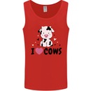 I Love Cows Mens Vest Tank Top Red
