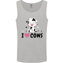 I Love Cows Mens Vest Tank Top Sports Grey