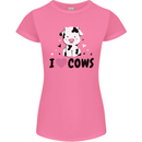I Love Cows Womens Petite Cut T-Shirt Azalea