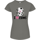 I Love Cows Womens Petite Cut T-Shirt Charcoal