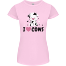 I Love Cows Womens Petite Cut T-Shirt Light Pink