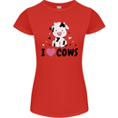 I Love Cows Womens Petite Cut T-Shirt Red