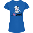 I Love Cows Womens Petite Cut T-Shirt Royal Blue