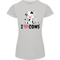 I Love Cows Womens Petite Cut T-Shirt Sports Grey