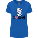 I Love Cows Womens Wider Cut T-Shirt Royal Blue